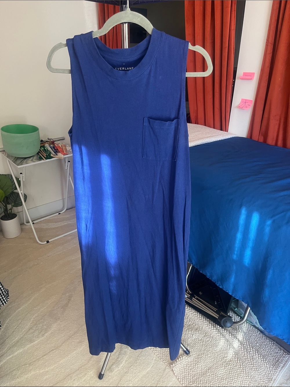 Everlane Cobalt Blue Sleeveless Pocket Maxi Dress